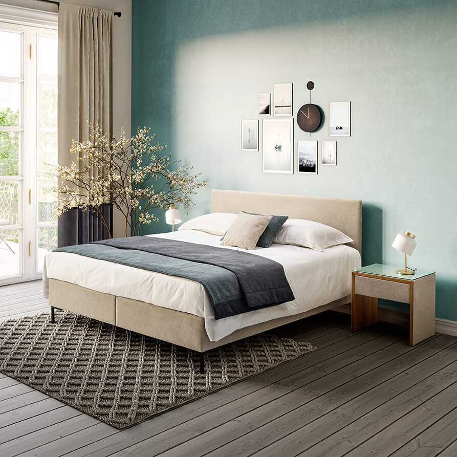Nox boxspring op het nieuwe Torino bedkader
